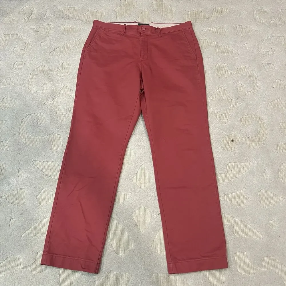 J Crew Oarsman Pants Mens Size 36x31 Salmon Red Chino Straight 1040 Athletic
